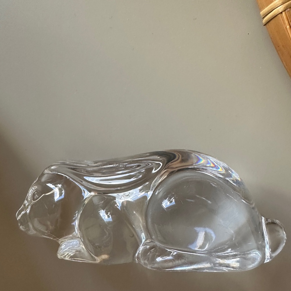 VTG Princess House Pets Bunny Rabbit Laying Down Lead Crystal Clear Glass Figure - Picture 6 of 9